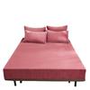 2026 Warm Soft Crystal Velvet Fitted Bed Sheet Washable Non-slip Mattress Cover King Queen Size Solid Color Thick Quilted Mattress Protector Bedding