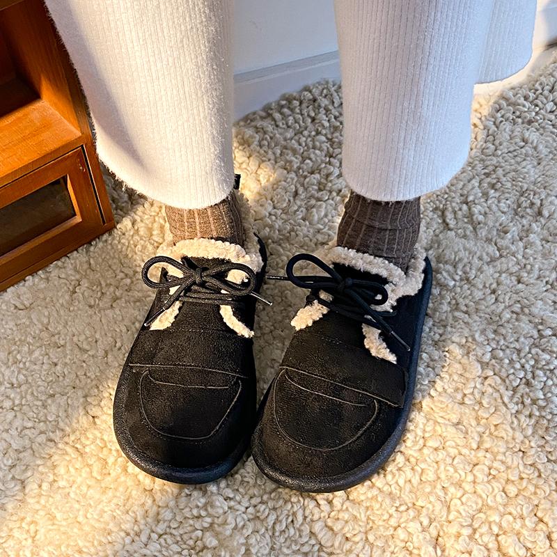 CRLAYDK 2024 зимние женские мокасины без застежек, теплые мокасины с меховой подкладкой, повседневные модные удобные туфли на плоской подошве для дома и отдыха