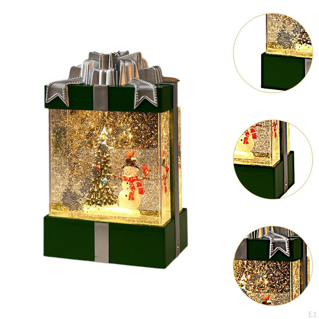 Christmas Lantern Carousel Snow Globe Music Box Santa Claus Snowing Octave for Baby