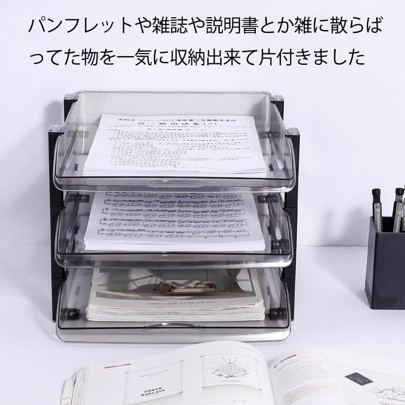 Ikeem A4 Лоток для документов формата А4 Вертикальный А4 Широкий 2 яруса 3 яруса 4 яруса 6 ярусов Акриловый лоток Хранение документов Настольное хранение Прозрачный