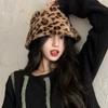 Ретро Леопардовая плюшевая панама осень-зима женская универсальная теплая плюшевая шапка