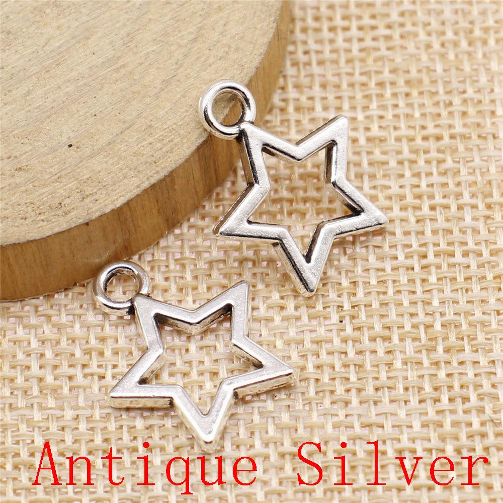 Hollow Pentagram Charms Pendant For Bracelet Necklace Jewelry Making Craft Findings