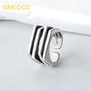 Minimalist  925 Silver Width Rings for Women Trendy Multilayer Line Geometric Silver Woman Party Jewelry Gifts