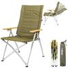 Simpleme Outdoor Chair Reclining 4 Levels Tilt High Back Chair Load Capacity 120KG 20A Canvas Seat Aluminum Alloy Frame Back Switchable Camping