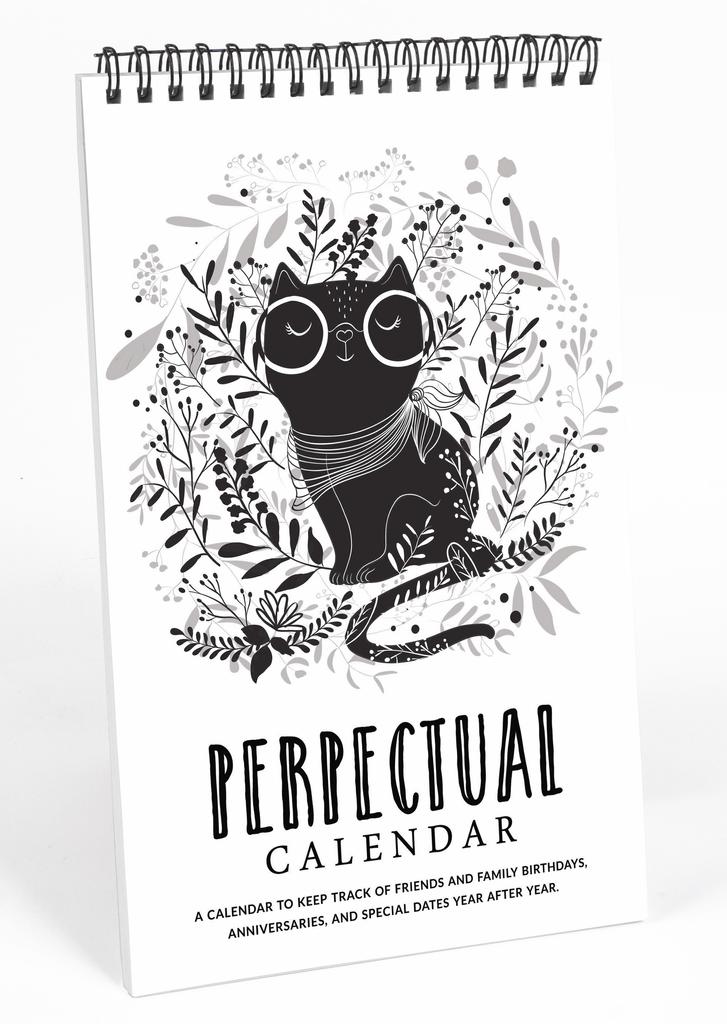 Inkdotpot Cat Perpetual Calendar, Important Dates To Remember- 6x9 Monthly and Daily  Journal for Special Days