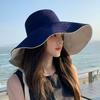 Summer Womens Large Brim Cotton Polyester Fisherman Hat With Sunshade And Windproof Features For Travel