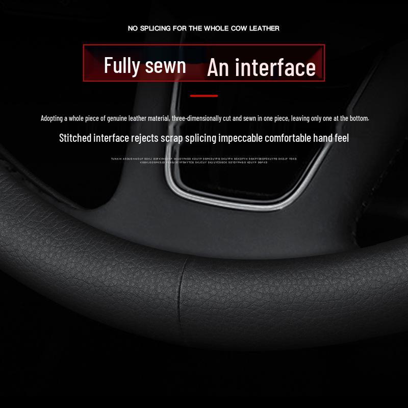 Genuine Leather Steering Wheel Cover for Buick: Regal, LaCrosse, Verano, Envision S, Enclave, Encore, GL6