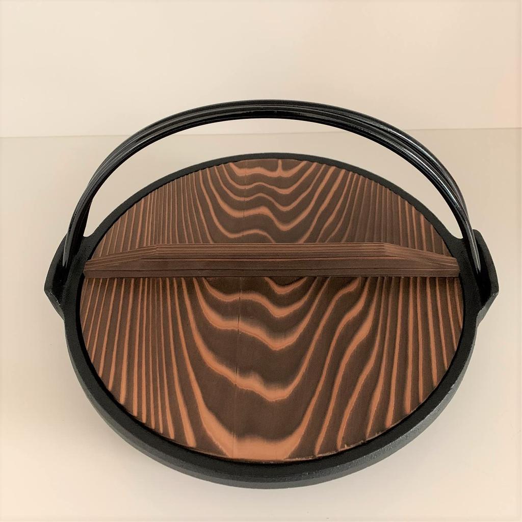 Сделано в Намбу Сукияки и Гёдза с деревянными Сукияки Гёдза Ирори Чугун Внутренний диаметр IH Совместимость Япония, Железные изделия, Кастрюля, Кран, Крышка, Кастрюля, Кастрюля,