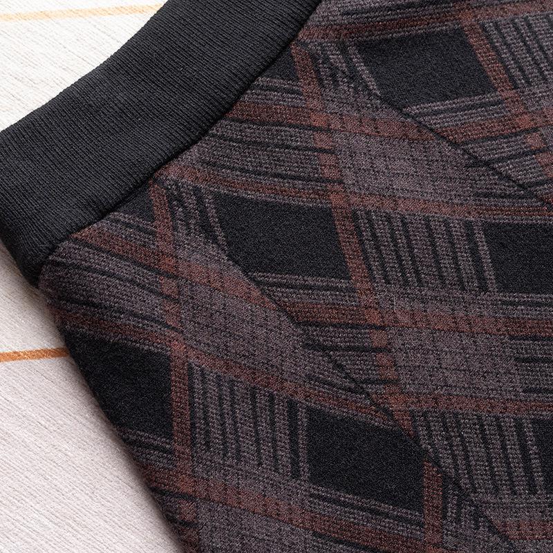 Клетчатая трикотажная миди-юбка А-силуэта с эластичной талией - Коллекция Осень 2025