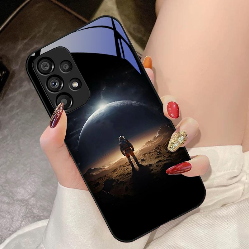 Red Moon Explorer Чехол для телефона из закаленного стекла для Samsung Galaxy S10 4G S20 11E 30 S21 22 S24 Fe Pro S23 S25 Ultra 5G S9