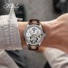 Часы HAOFA Tourbillon с механическим ручным заводом, функцией GMT, фазой Луны, полым циферблатом, роскошным стильным сапфировым стеклом, популярным водонепроницаемым подарком для мужчин и женщин