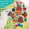 Parrot Toys Natural Corn Wood Parrot Bird Toys Love Bird Cage Funny Training Bird Toys Bite Resistant Bird Tearing Toy