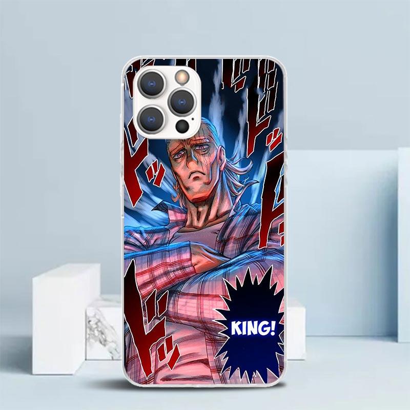 Мягкий чехол One P-Punch-Man Saitama King для iPhone 16 17 Air 15 14 Pro Max 16E Чехол для телефона 13 Mini 12 11 7 SE 8 С рисунком Подходящий