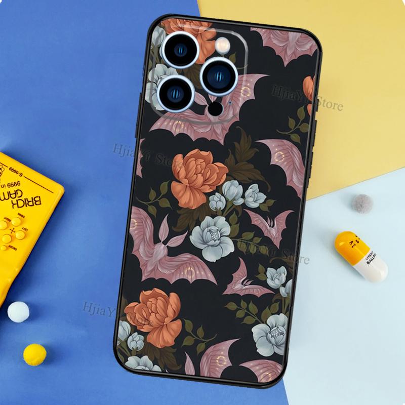 Goth Vampire Bat Gothic Case For iPhone 12 13 Pro Max X XS XR Plus Case For iPhone 11 14 15 16 Pro Max Coque