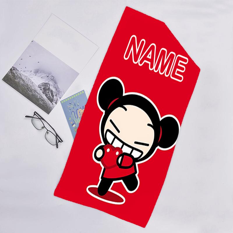 1pc PUCCA2 Beach Towel with Custom Name, Beach/Swimming/Bath/Picnic/Camping Towel, Suitable for Seaside Beaches