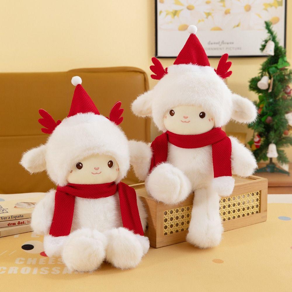 Fluffy Little Sheep Doll Simulation Appease Doll Pillow Christmas Sheep Plush Toy Home Decor