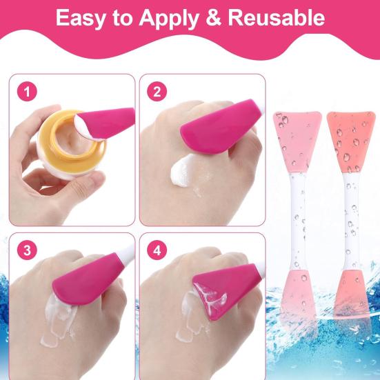 Кисть для маски для лица Двусторонняя лопатка для маски Мягкий аппликатор для глиняной маски