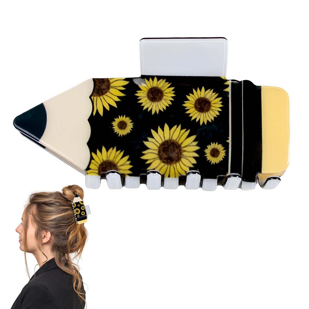 Creative Women's Shark Clip Cartoon Cute Pencil Shaped Ponytail Clip Home Travel Festival Party Lazy Style Hair Accessories