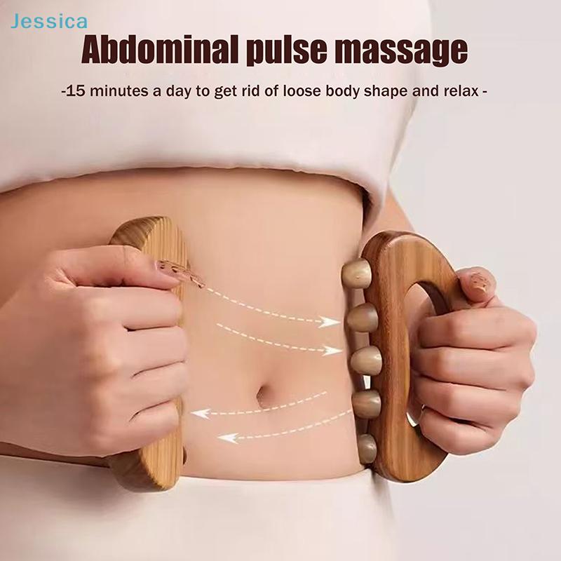 Wooden Handheld Massage Roller - Multi-Point Body Relaxation Tool For Muscles Back  Neck