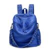 Women'S Bag, Premium Feeling Rivet, Washed Leather Backpack, Solid Color Soft-Faced Backpack, Large-Capacity Schoolbag, And Oversized.
