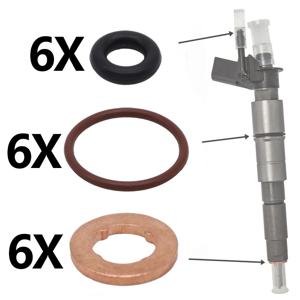 Fuel Injector Nozzle Copper Gasket O-ring Seal Kit 059130119 059130519 WHT000884 03L130277 059130277 For VW Seat Skoda 1.6