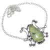 Prehnite Gemstone Handmade Ethnic 925 Silver Gift Jewelry Necklace 18" S9f22
