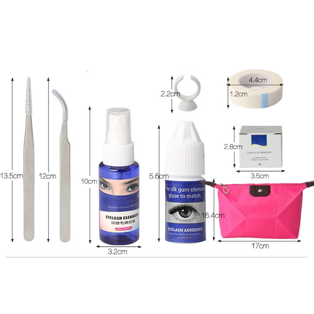 Профессиональный набор для наращивания ресниц, набор для макияжа, полуперманентный макияж, индивидуальное наращивание ресниц, завивка, клей, наборы инструментов с сумкой 16 в 1