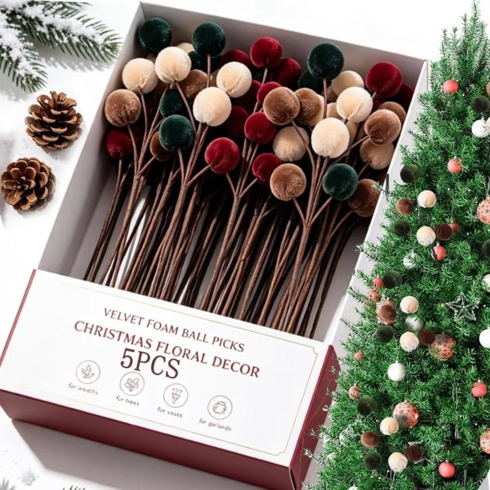 Velvet Material Foam Ball Ornaments Foam Core Hanging Ornaments New Year Decoration