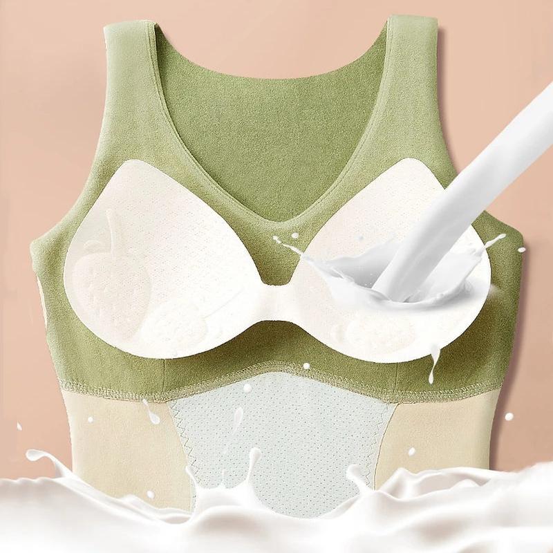 Сексуальные зимние термобелье, женский терможилет, зимние топы без косточек, теплая шерстяная бархатная меховая майка, внутренняя одежда, нижнее белье больших размеров