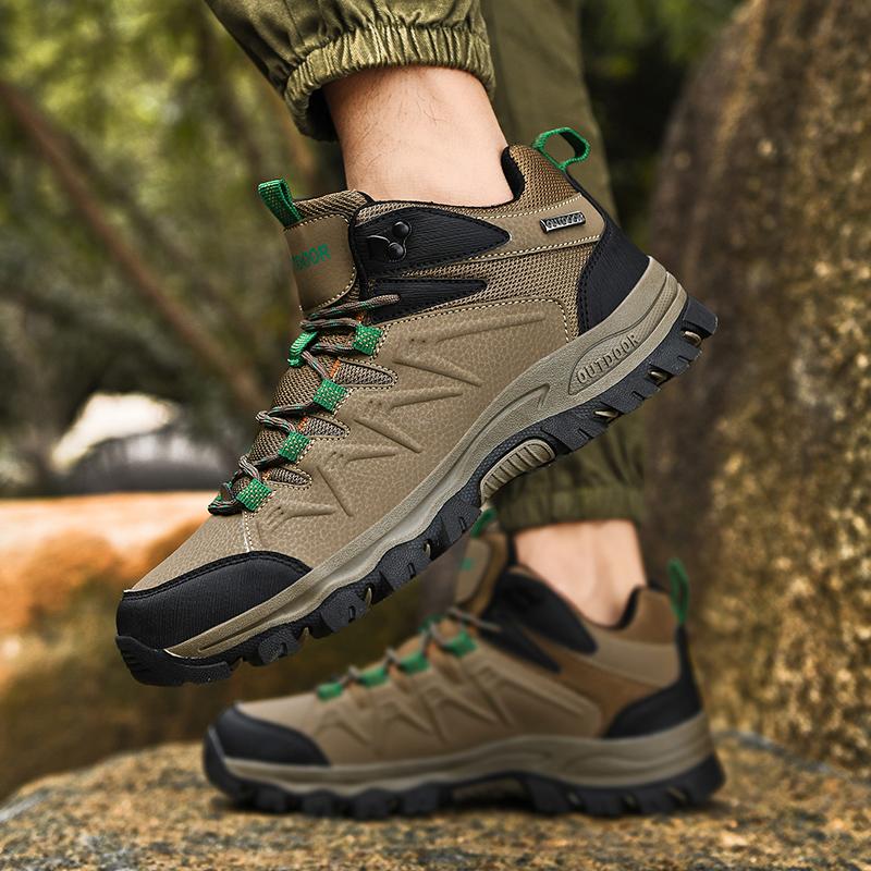 Мужская походная обувь для активного отдыха на весну и осень, большие походные туфли с высоким верхом, нескользящая спортивная обувь для бега и города,