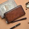 Men Wallets Vintage Business Zipper Long Wallet Clutch Purse Coin Card Holder