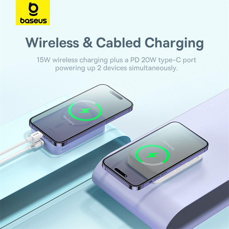 Baseus Магнитный мини беспроводной быстрой зарядки 20000mAh 20W внешний аккумулятор