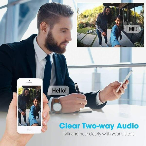 1080P Wi-Fi умный беспроводной дверной звонок безопасности HD видеодомофон запись видеодомофон беспроводной дверной звонок камера ночного видения