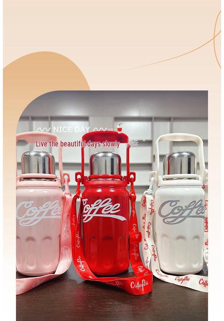 Термокружка из нержавеющей стали 316 л, большой емкости, в стиле Coca-Cola, портативная спортивная бутылка для воды для мужчин и женщин.