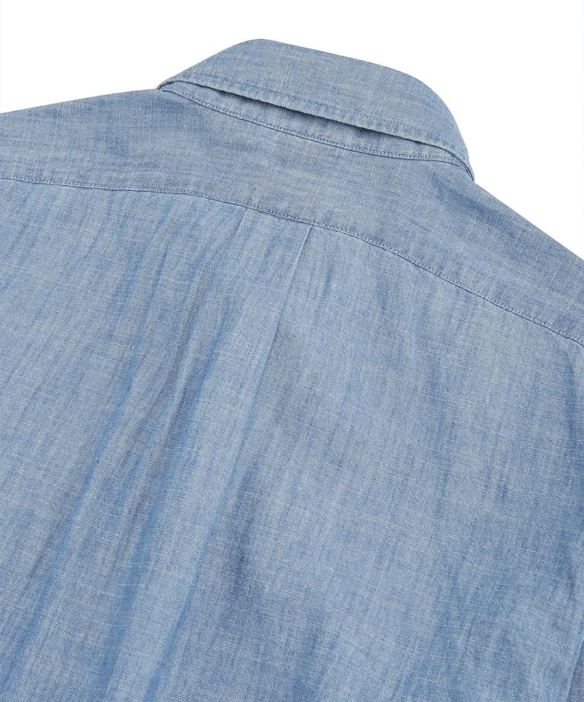 BROOKS BROTHERS Спортивная рубашка из хлопкового шамбре (Светлый Индиго) (Bbthmm2533Nfs)