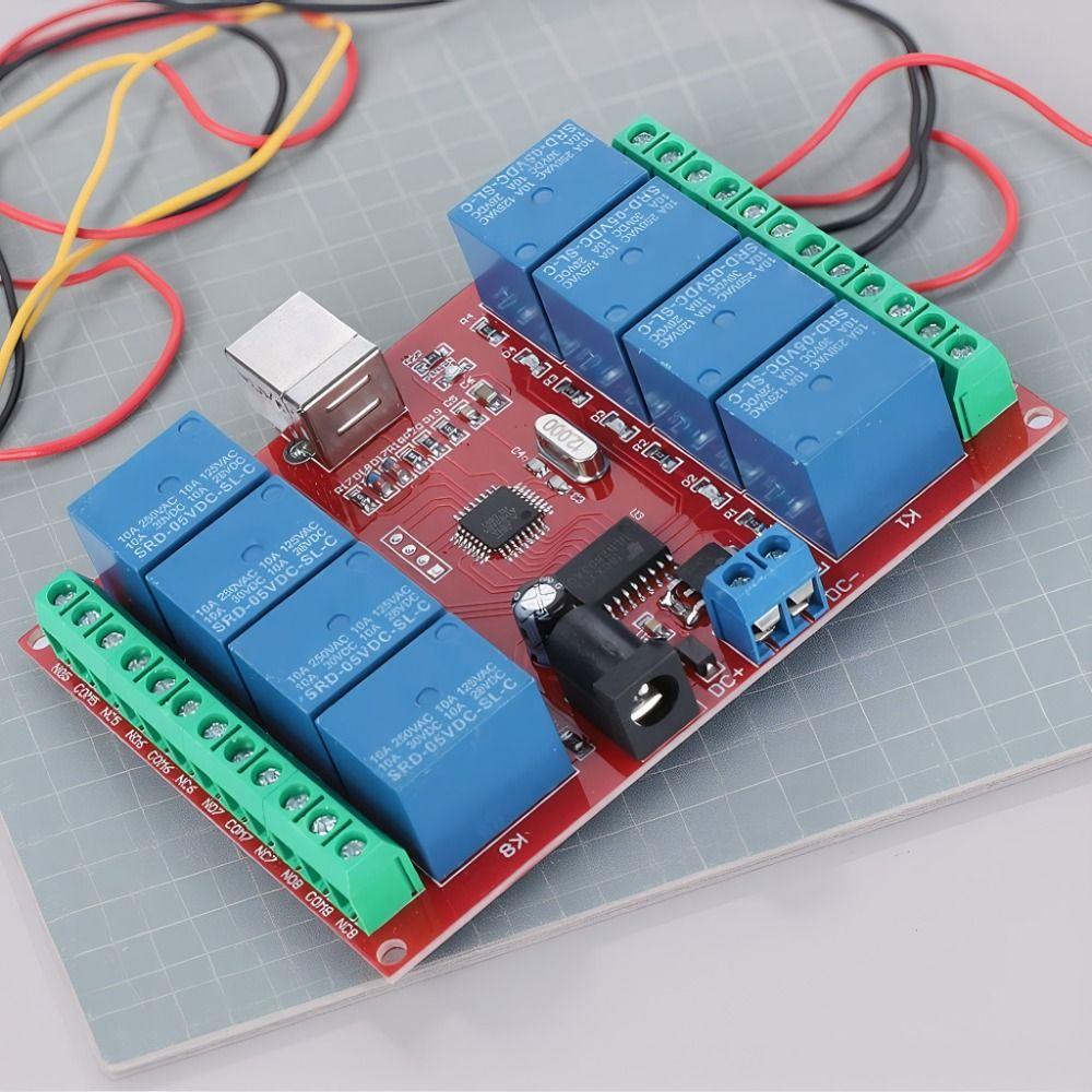 8-Channel Control Switch Relay 5V DC Intelligent Control Module USB Control