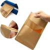 50pcs with Window Kraft Paper Self Sealing Bags Stand Up Food Storage Pouch  Business