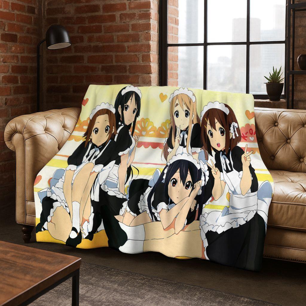 Аниме K-ON Кавайная Девочка Хирасава Юи Музыкальный Мультфильм Фланелевое Одеяло, Уютное Мягкое Плед для Дома Спальни Кровати Дивана Покрытие Ребенок