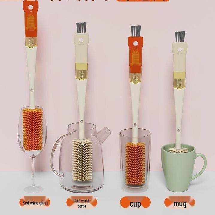 5-in-1 Silicone Cup and Straw Cleaner: Upgraded Multi-functional Brush for Baby Bottles and Lids