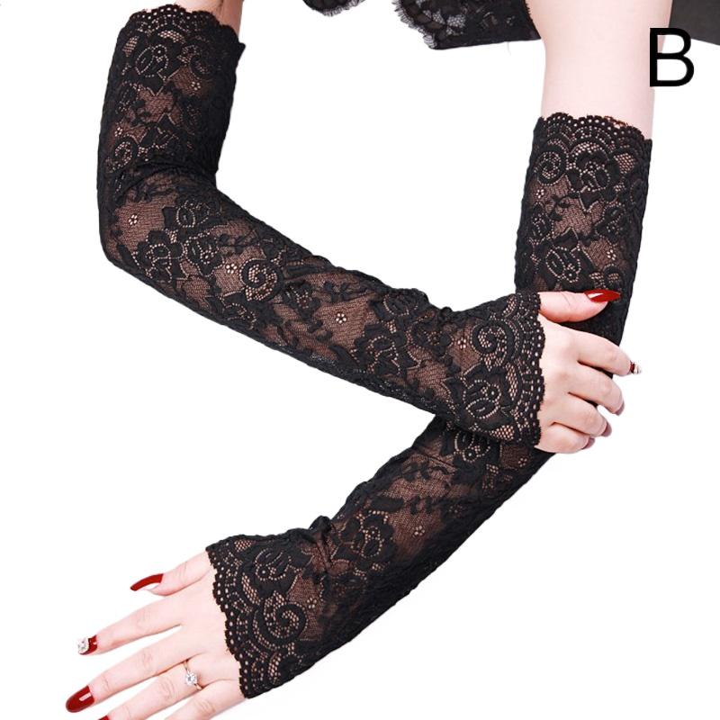 1 Pair Lace Gloves Anti-UV Summer Driving Gloves Cuff Sunscreen Long Arm Women Ladies Covered Scar