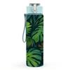 1PC Tropical Jungle Green Leaf Orange Flower Print 750ml Color Plastic Sports Water Bottle Leakproof Flip Straw Lid Suitable for Sports Office Use