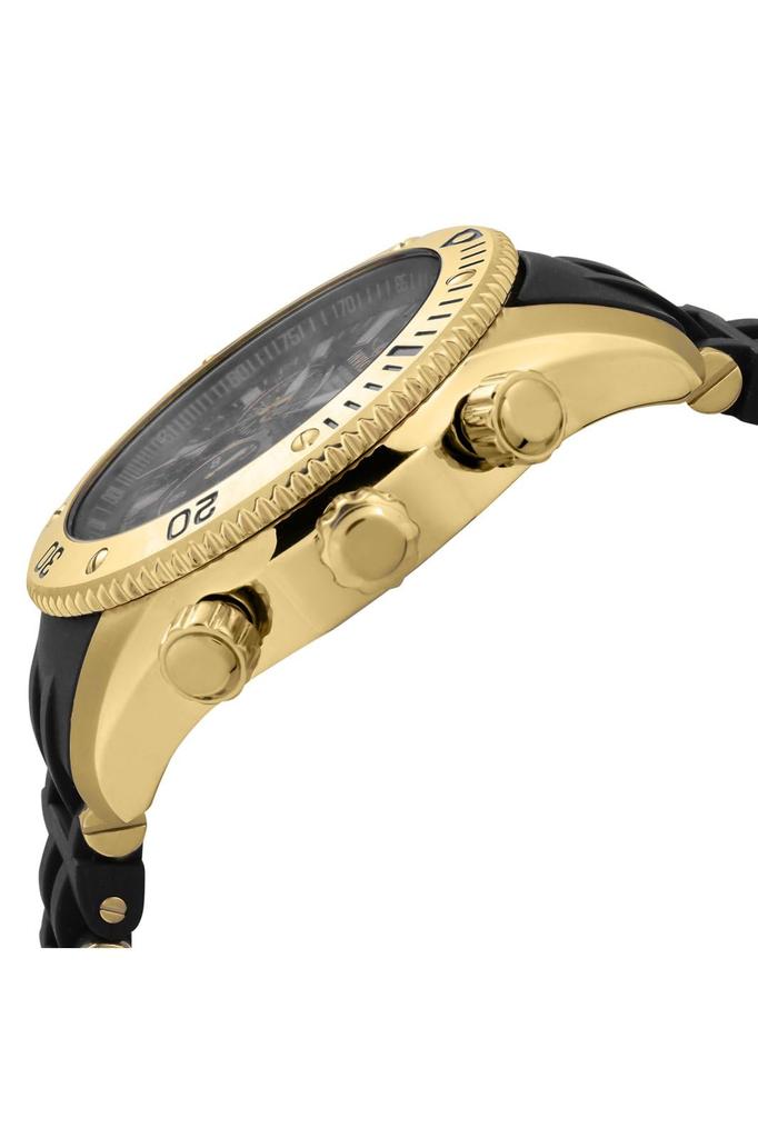 Часы Sea Spider Quartz 50 мм Корпус Золотой Черный Нержавеющая сталь Полиуретановый ремешок Черный циферблат 140 [Invicta] Мужские [Товар]