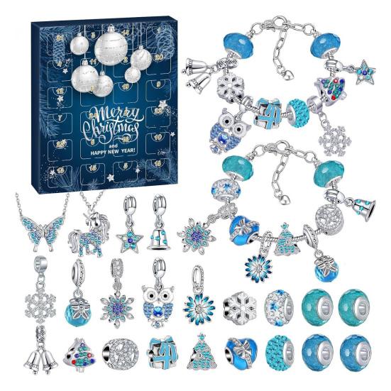 Bracelet DIY Advent Calendar 2025 Bracelet Making Kit Christmas Charm Beads Countdown Calendar Jewelry Making Kit for Adults Women Teens Xmas Gifts