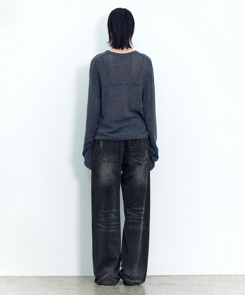 INSILENCE WOMEN Rustic Wool Knit Deep Blue
