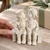 Vintage Craftsmanship Ornaments Kissing Boy and Girl Garden Figurine Romantic Statue with Outdoor Landscape Decoration Bench/Stone Retro Art