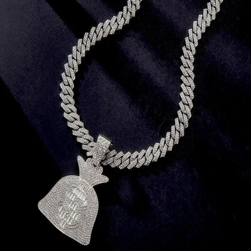 New Arrival Alloy Money Bag & Coin Pendant Cuban Chain Necklace - Trendy Hip-Hop Rap Jewelry for Men