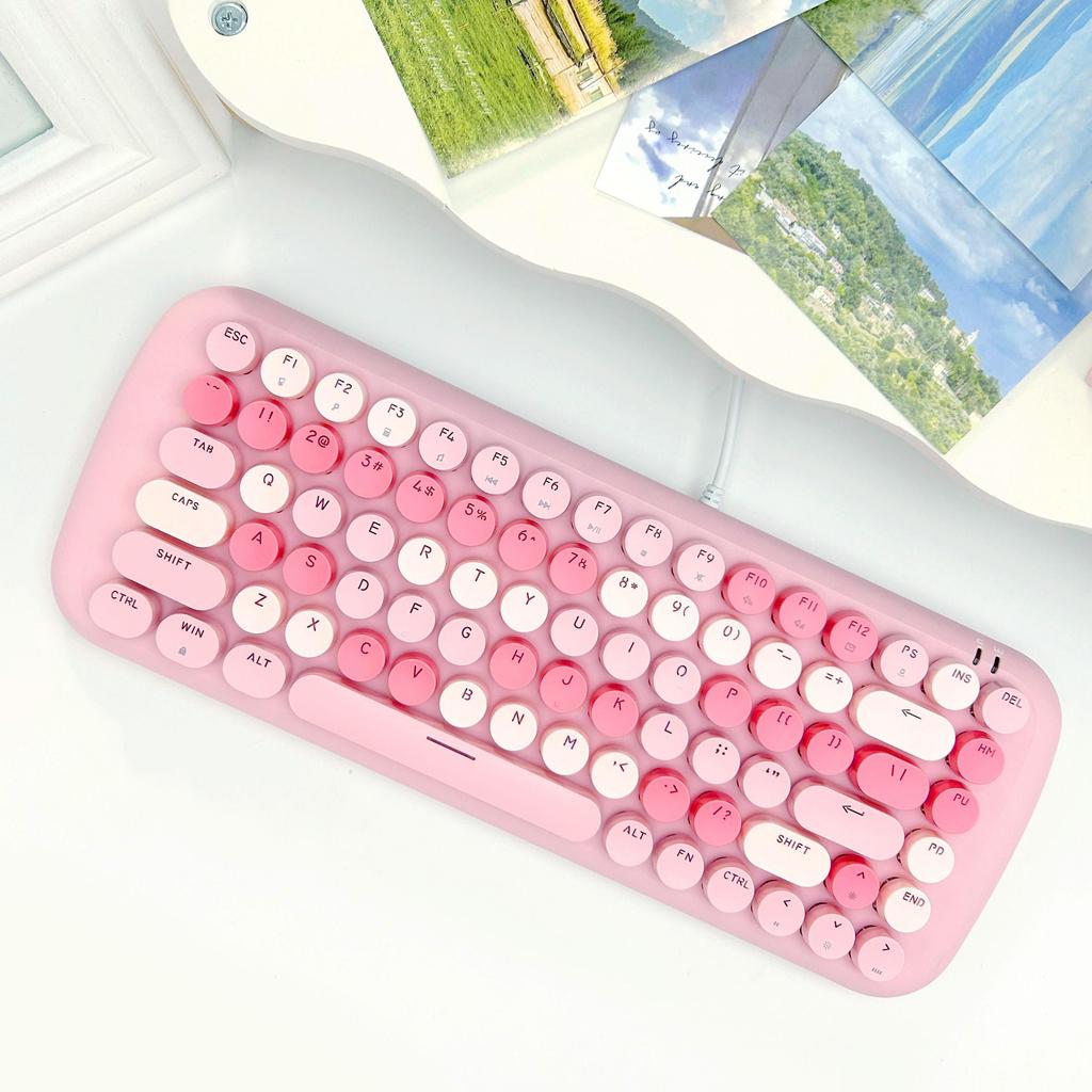Mofii Механическая клавиатура со светящимися клавишами, 84 клавиши, разноцветная, отлично подходит для офисных работников и геймеров