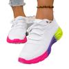 Модные женские кроссовки Повседневные сетчатые полые дышащие на шнуровке Легкая радужная подошва Комфортные спортивные кроссовки Женские кроссовки Zapatillas Mujer