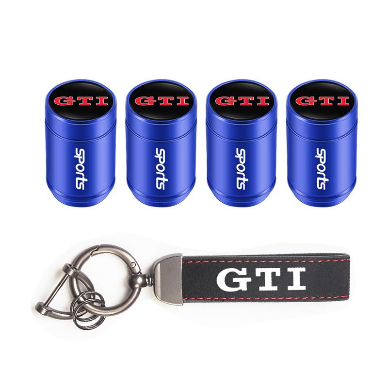 VEMZG1 Car Tire Wheel Valve Caps Cover Suede Car Key Chain Ring Keychain For VW R GTI Polo Golf Passat Tiguan Arteon Touareg ID.3 Jetta