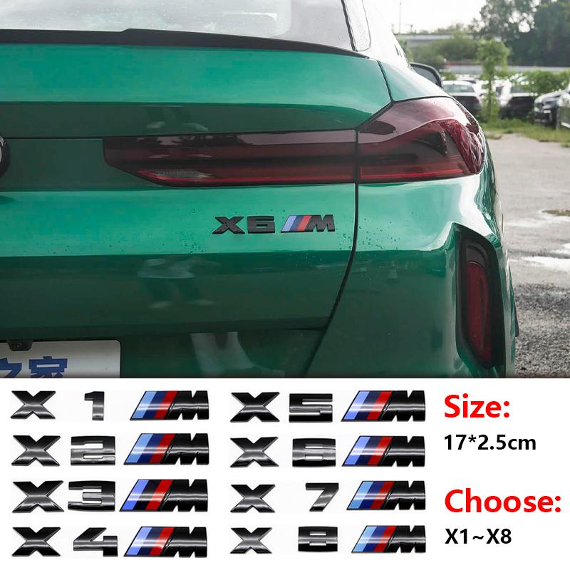 SQLI6 ABS Car Trunk Badge Emblem M Series Numbers For BMW X3M X2M X5M M6 X4M F48 G01 E84 E83 F39 F10 F30 G11 Auto Tuning Accessories